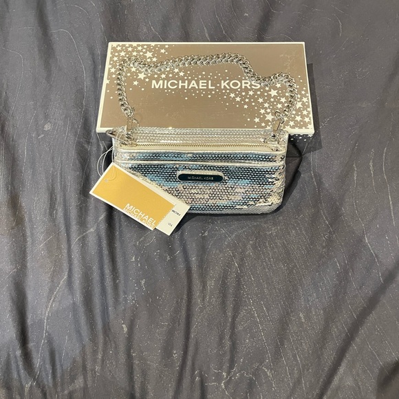 Michael Kors Handbags - Michael Kors Shimmering Silver Wristlet